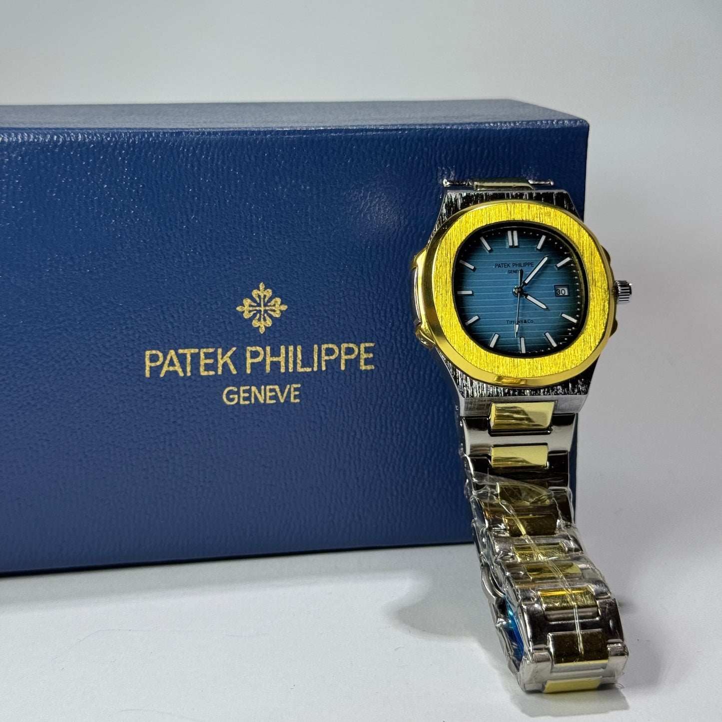 Patek Philippe Geneve Two tone (Golden & Black with Tiffany dial) & Premium box