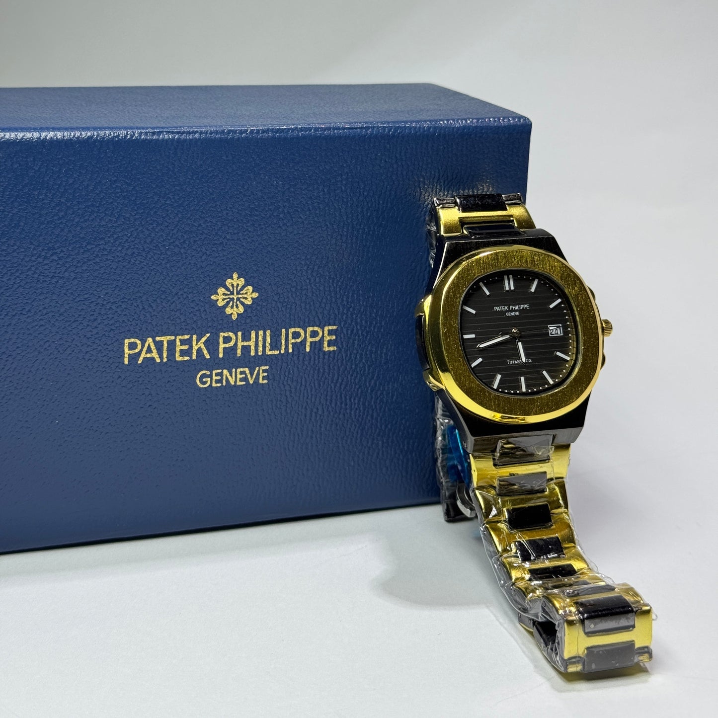 Patek Philippe Geneve Two tone (Golden with Black dial) & Premium box