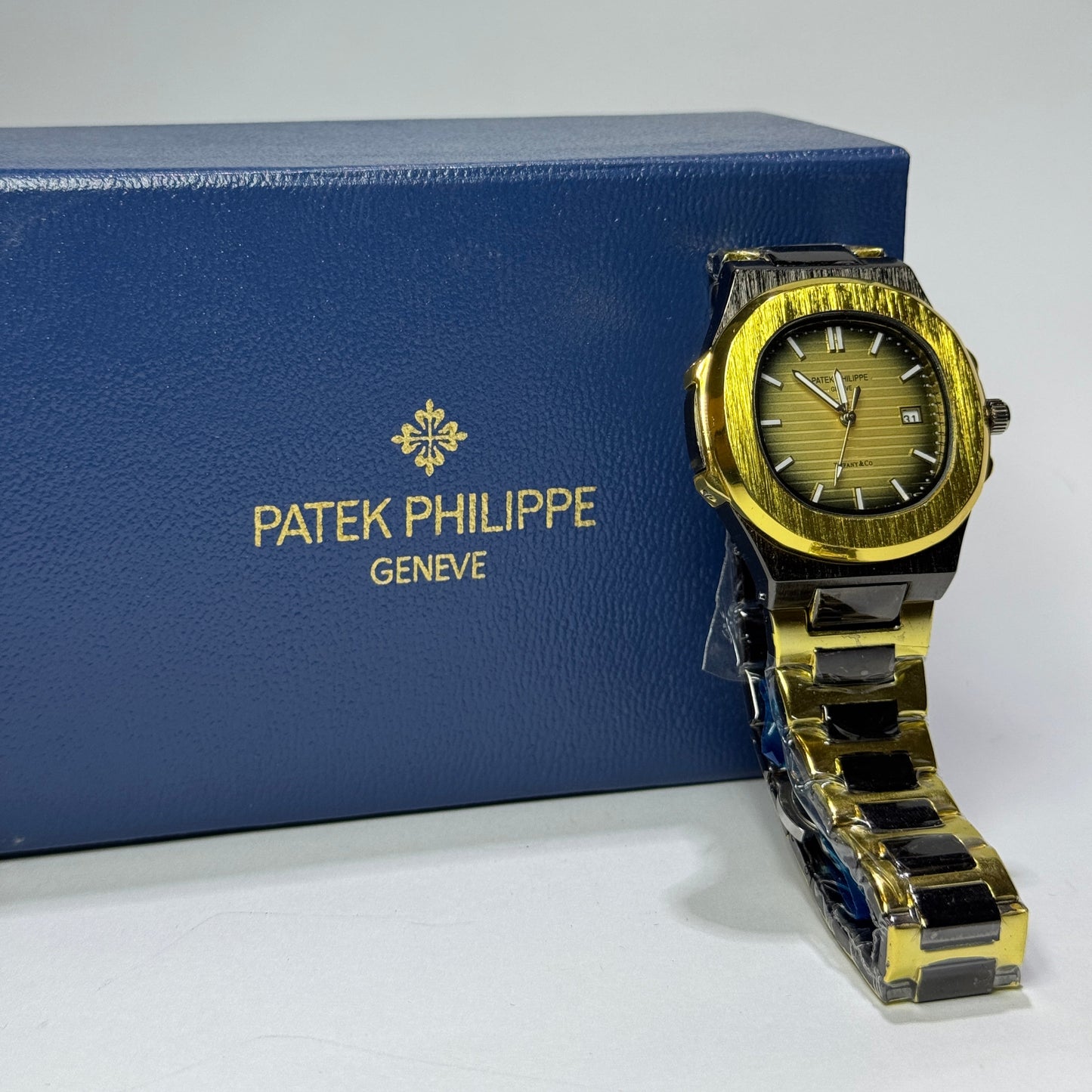 Patek Philippe Geneve Two tone (Black with Golden dial) & Premium box