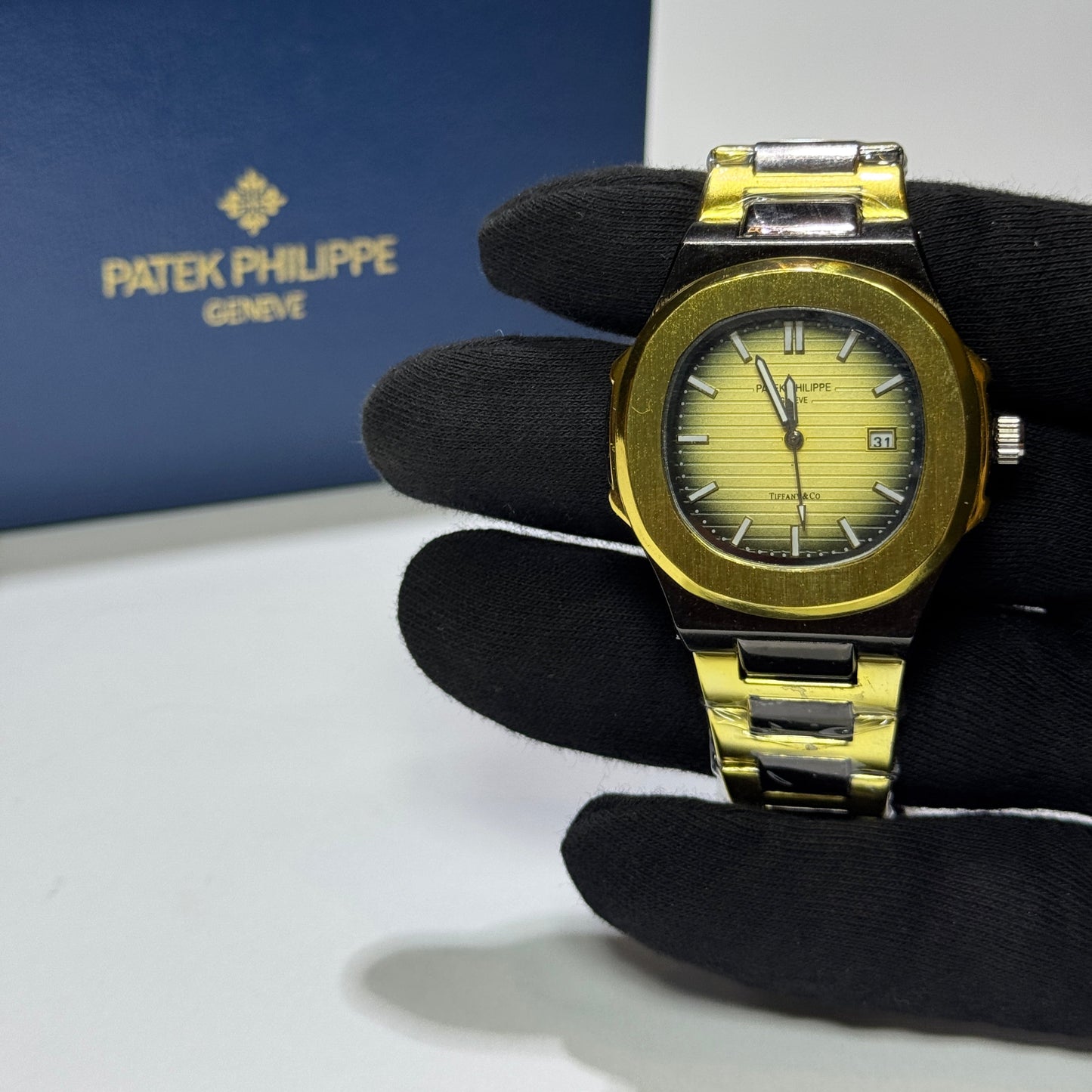 Patek Philippe Geneve Two tone (Black with Golden dial) & Premium box
