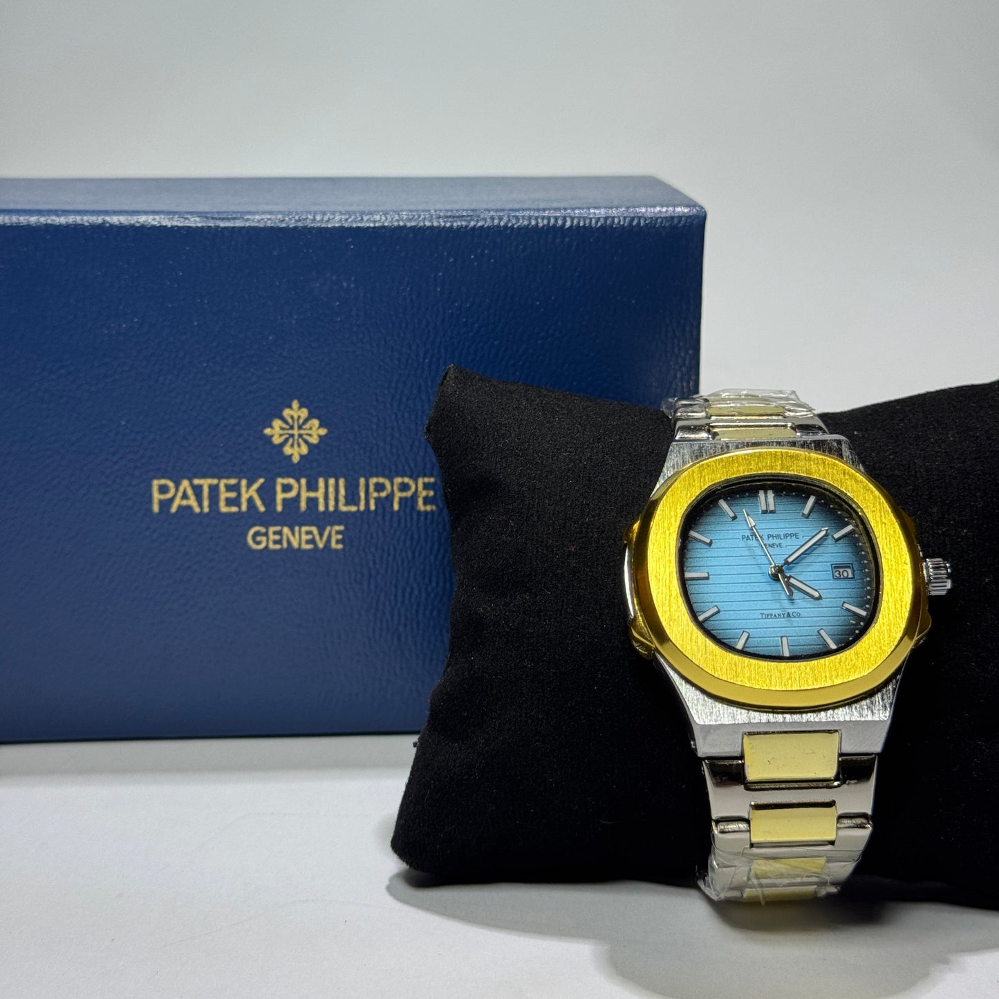 Patek Philippe Geneve Two tone (Golden & Black with Tiffany dial) & Premium box