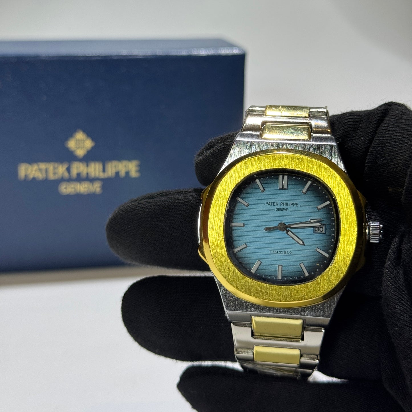 Patek Philippe Geneve Two tone (Golden & Black with Tiffany dial) & Premium box