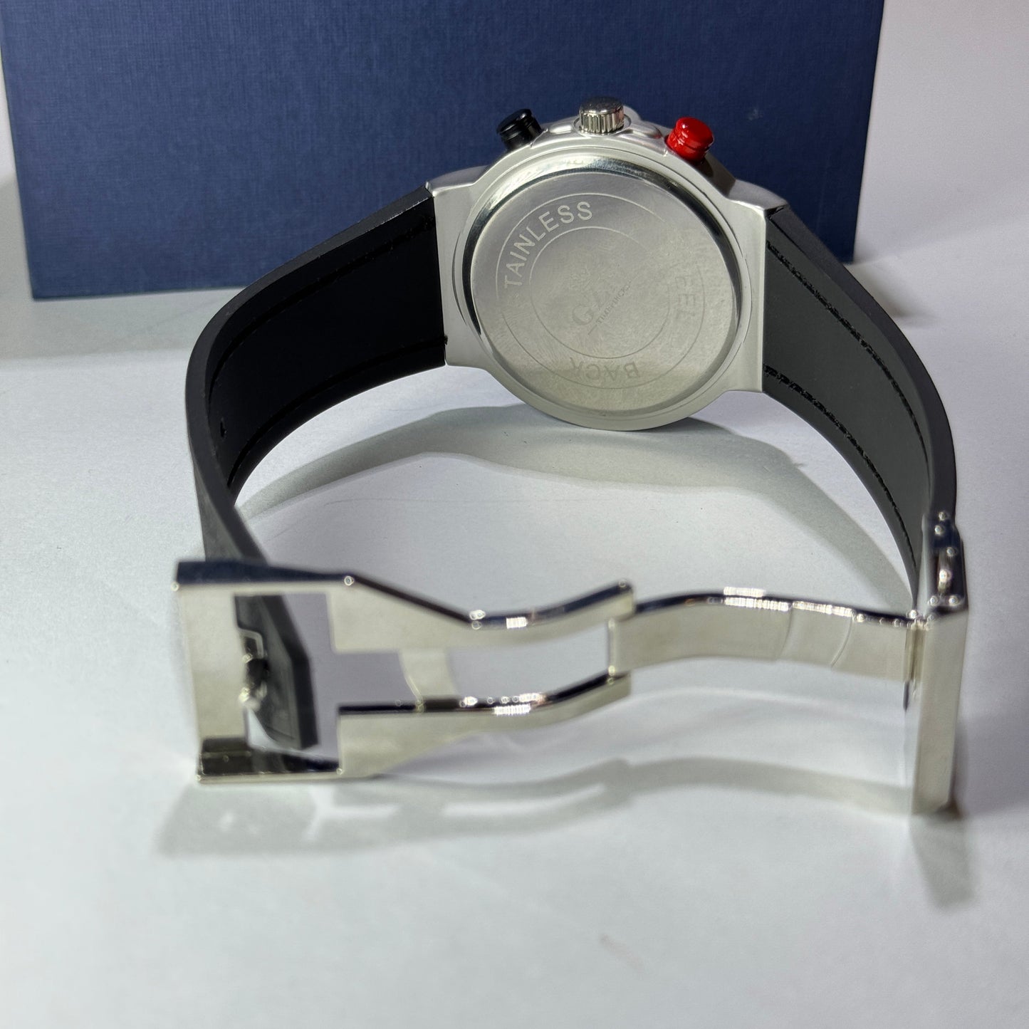 Hub Gevene Master Lock Leather Strap watch (Black color) with Premium box